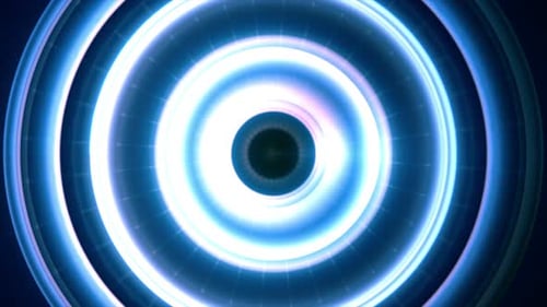 Glowing Futuristic Concentric Circles Loop Background