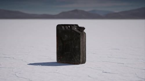 Old Metal Fuel Canister at Salt Flats in Utah