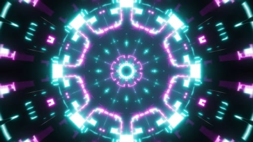 Portal abstracto de energía de neón fractal