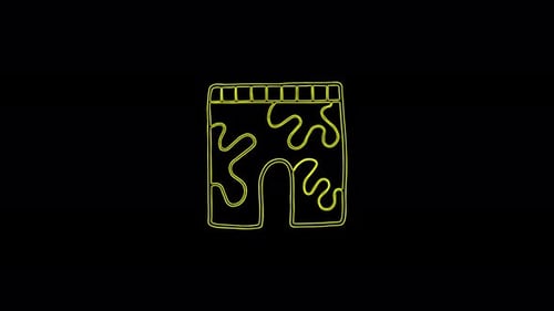 Animated Line Art Sketch of Shorts Clothing Reveal