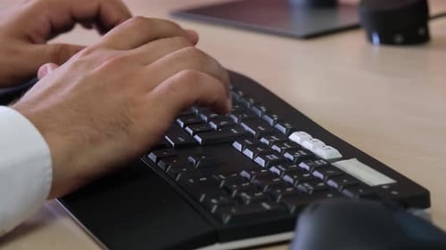 Typing on Ergonomic Keyboard in Office Setting