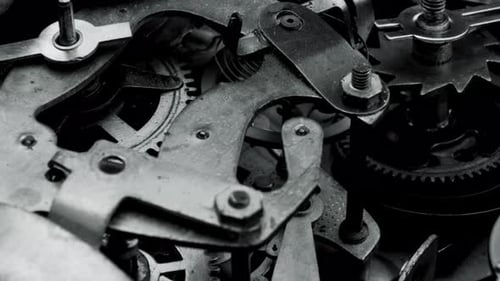 Watch Mechanism Macro loop.Old Vintage Clock Mechanism Working.