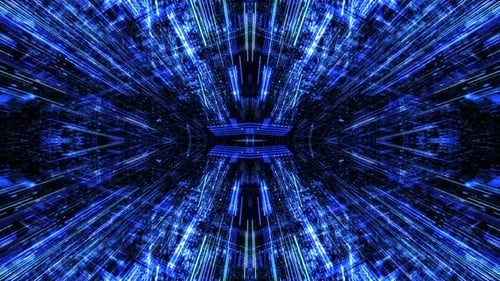 Abstract digital virtual city with technology and connection. 3D render 4K loop