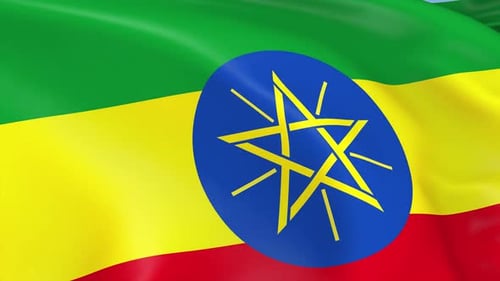 Realistic Waving Flag of Ethiopia Animation