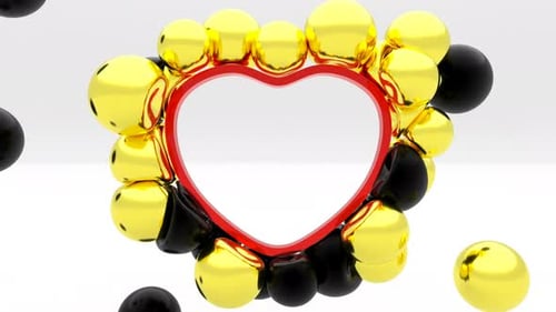 3d Soft Body Metal Heart Boarder Minimal Graphic on White Valentine's Day