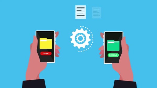 Document Transfer 2D Animation of Document Transfer Between Laptops 4K ...