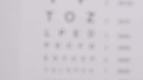 View through Glasses of Eyechart in Optician Office