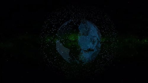 Digital Earth Globe Rotation Animation for Technology Backgrounds
