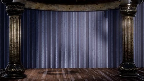 Stage Curtain with Light and Shadow