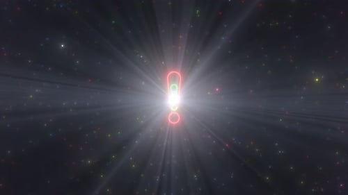 Point d'exclamation Forme Contour Glow Neon Lights Tunnel Portal - 4K