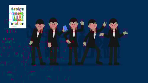 Halloween Dracula Character Animated Actions and Loops