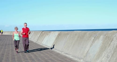 Fit Senior Couple Going for a Run