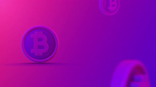 Bitcoin rotierende Münzen Looping Hintergrund 4K