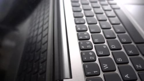 Close up of Silver Laptop Keyboard