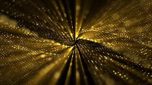 Abstract Golden Particle Waves Dynamic Light Rays Background