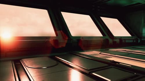 Futuristisches Interieur der Spase Base