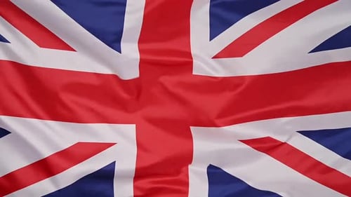 Flag of United Kingdom Waving Close Up