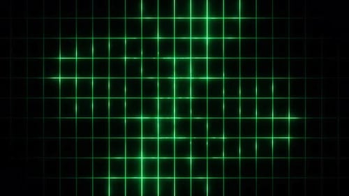 Looping Green Sci-Fi Digital Pulse Grid Background
