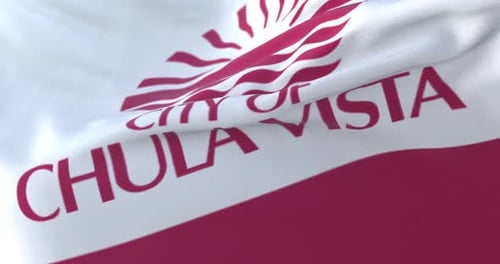 Realistic City of Chula Vista Flag Waving