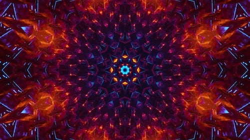 Boucle Vj de fond de mouvement rouge bleu néon