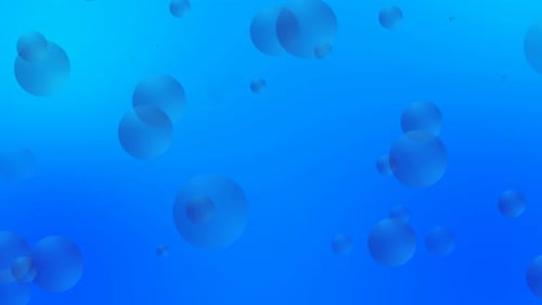 Seamless Floating Blue Bubbles Abstract Background Loop