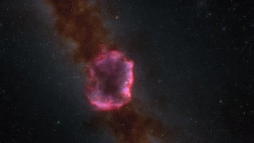 Abstract Pink and Purple Nebula Expanding in Deep Space