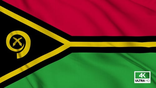 Vanuatu National Flag Waving Seamless Loop Animation