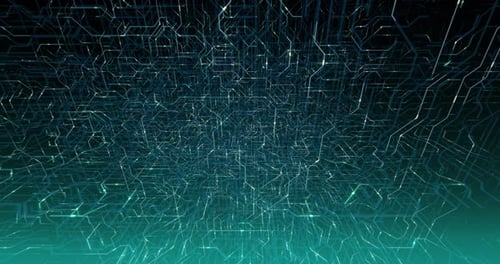 4K seamless loop of printed circuit board (PCB) in motion.