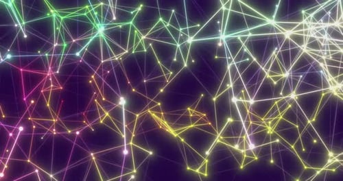 Glowing Futuristic Network Connections Abstract Background