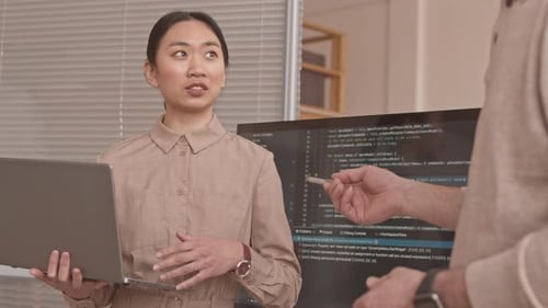 Female Assistant on IT Presentation