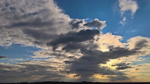 Golden Sunset and Clouds Time-Lapse
