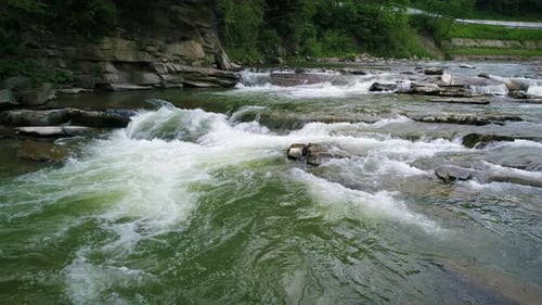 Beautiful River in Carpathian Mountains