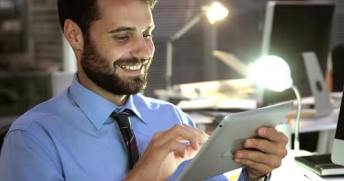Businessman using digital tablet