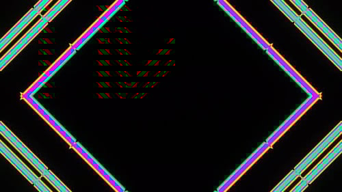 VJ Loop Neon Multicolored Pulsation of Abstract Forms