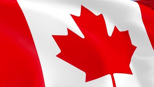 Realistic Waving Flag of Canada Animation