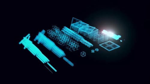 Building Materials Hologram Rotating 4k