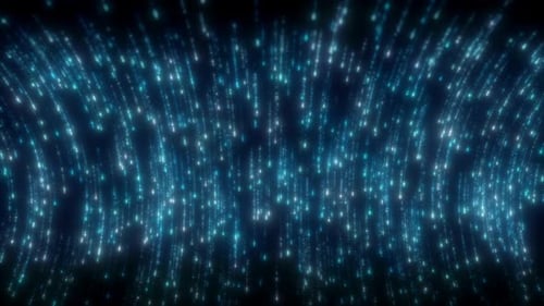 Abstract Blue Glowing Particles Digital Stream Loop Background