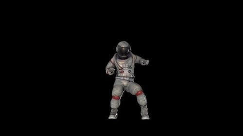Animated Astronaut Dance Loop in Space Suit