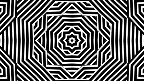 Hypnotic Geometric Black and White Tunnel Loop
