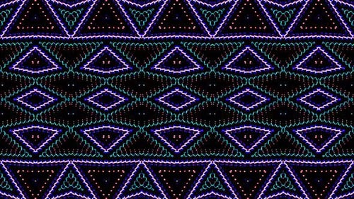 Abstract Geometric Pattern Loop with Glowing Neon Dots