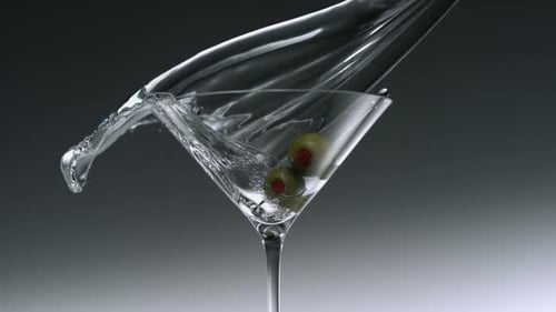 Martini Glass Filled With Clear Liquid
