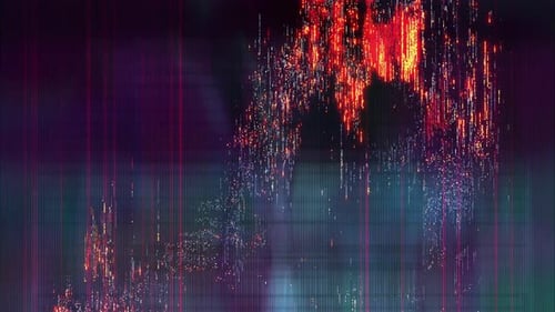 Pixelated Digital Glitch Art Concept With Colorful Noise
