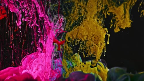 Colorful Ink Drops Forming Abstract Patterns