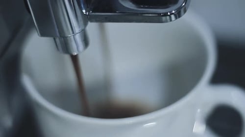 hot cup of coffee made from coffee beans in a coffee shop stock video