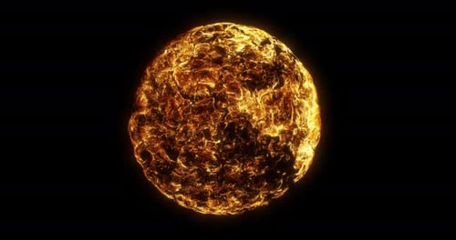 Abstract Glowing Fire Orb Background Loop