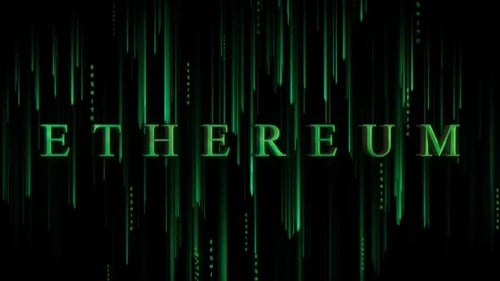 Futuristic Green Digital Code Rain Reveal Background