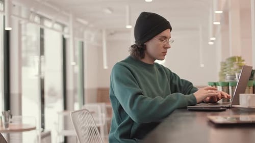 Hacker Coding in Cafe