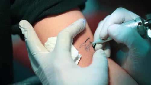 Tattoo Filling Session with Black Color