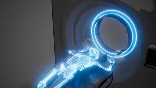 Futuristic Medical Scan of Human Skeleton