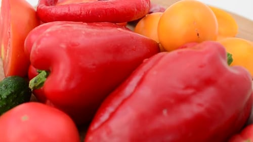 Fresh Vegetables Close Up on Display